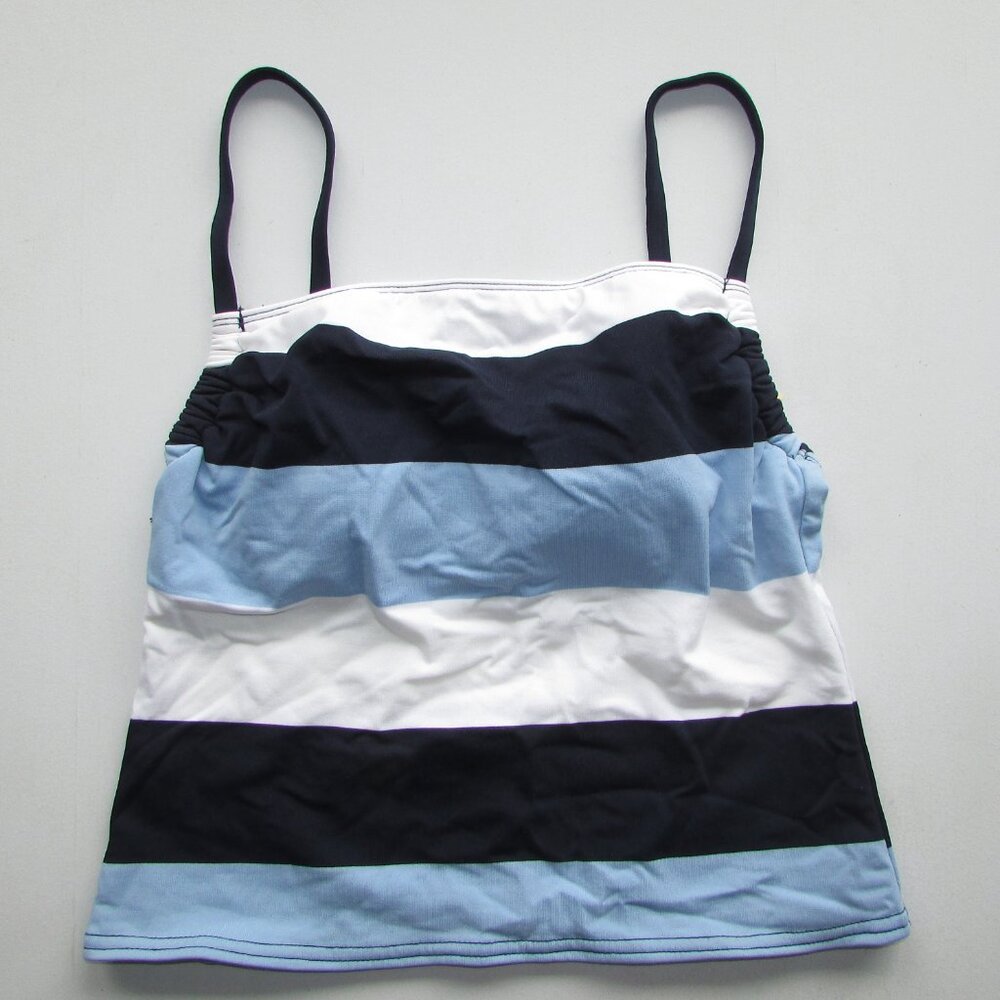 Blue White Striped Tankini Top